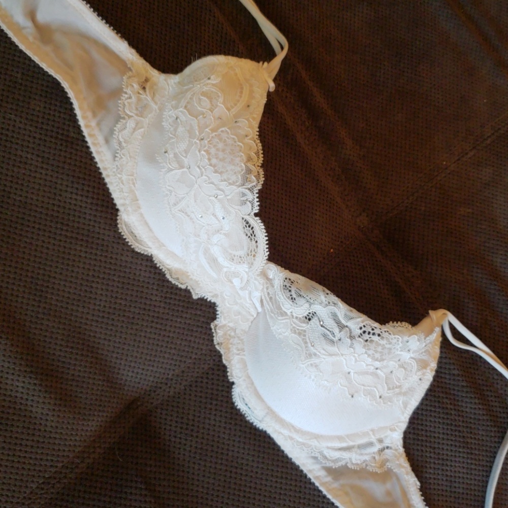VS White Lace and Embellished Balconet